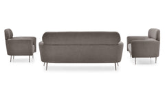 Fauteuil moderne avec haut dossier Damigal Tissu doux Gris taupe