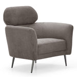 Fauteuil haut dossier tissu doux gris taupe