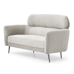 Canapé 2 places Bonkou avec haut dossier en tissu beige doux