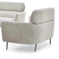 Canapé 2 places Bonkou avec haut dossier en tissu beige doux