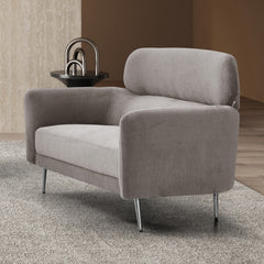 Canapé 2 places moderne avec haut dossier Damigal Tissu doux Gris taupe