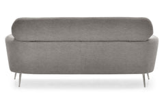 Canapé 3 places Bonkou avec haut dossier en tissu doux gris