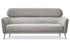 Canapé 3 places Bonkou avec haut dossier en tissu doux gris