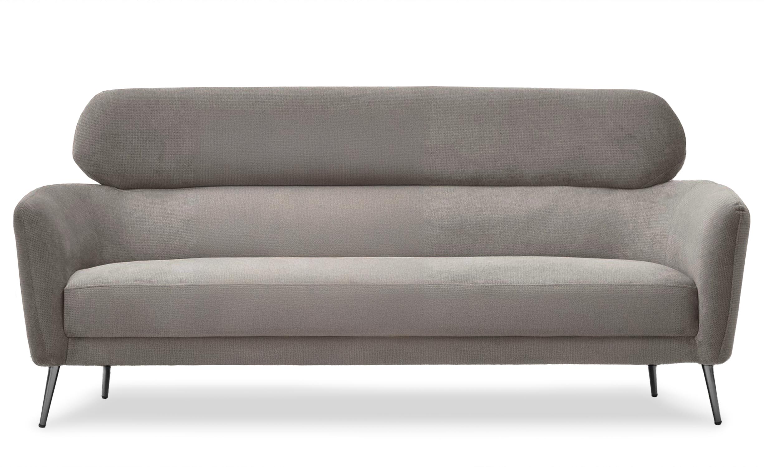 Canapé 3 places moderne avec haut dossier Damigal Tissu doux Gris taupe