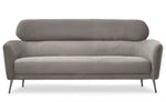 Canapé 3 places tissu doux gris taupe avec haut dossier