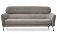Canapé 3 places tissu doux gris taupe avec haut dossier