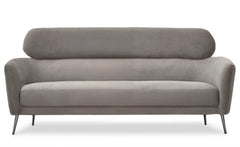 Canapé 3 places moderne avec haut dossier Damigal Tissu doux Gris taupe