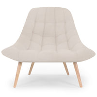 Fauteuil Arus scandinave en tissu bouclette beige