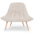 Fauteuil Arus scandinave en tissu bouclette beige