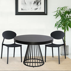 Lot de tabourets empilables Aquitar en polypropylène noir