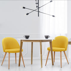 Lot de 4 chaises Aliaxa scandinaves tissu jaune