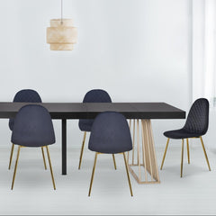 Lot de 4 chaises Atona matelassées velours noir