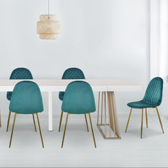 Lot de 4 chaises Atona matelassées velours vert
