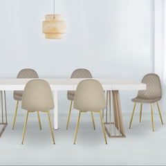 Lot de 4 chaises Atona velours taupe