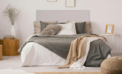 Tête de lit 140cm velours couleur argent