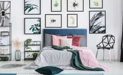 Tête de lit Amistar velours bleu 160 cm