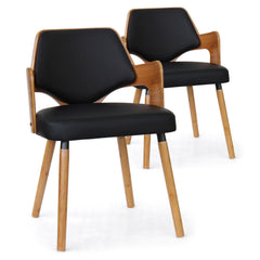 Lot de 2 chaises Alica scandinaves bois naturel et noir