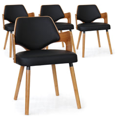 Lot de 4 chaises Alica scandinaves bois naturel et noir