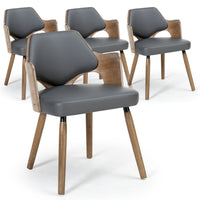 Ensemble de 4 chaises scandinaves Dima en bois vintage et gris