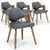 Ensemble de 4 chaises scandinaves Dima en bois vintage et gris