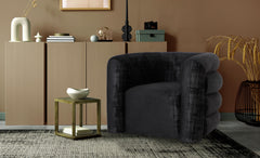 Fauteuil Cacian tissu texturé noir