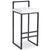 Tabouret de bar métal noir et tissu bouclette crème