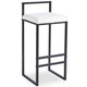 Tabouret de bar métal noir et tissu bouclette crème