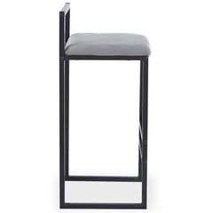 Tabouret de bar en métal Drakkar Noir et Velours Gris
