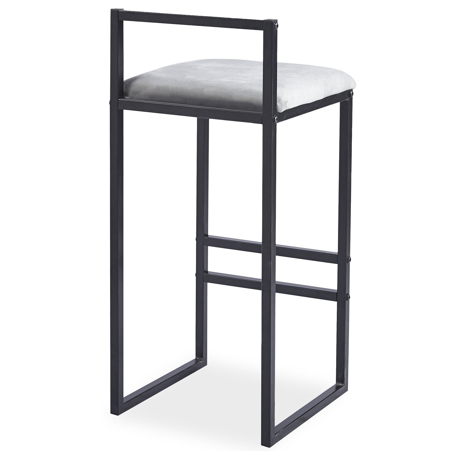 Tabouret de bar en métal Drakkar Noir et Velours Gris
