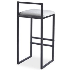 Tabouret de bar en métal Drakkar Noir et Velours Gris