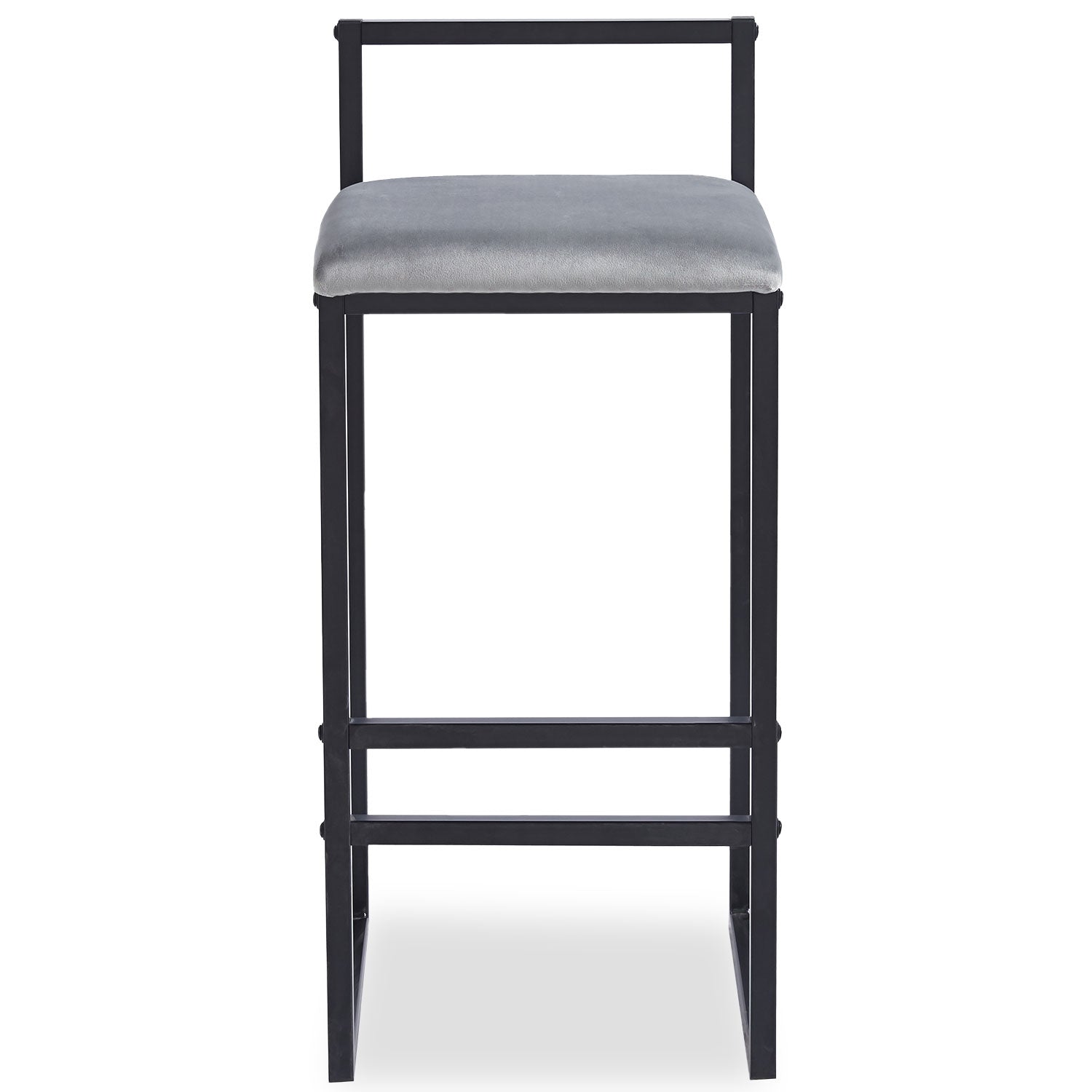 Tabouret de bar en métal Drakkar Noir et Velours Gris