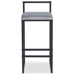 Tabouret de bar en métal Drakkar Noir et Velours Gris