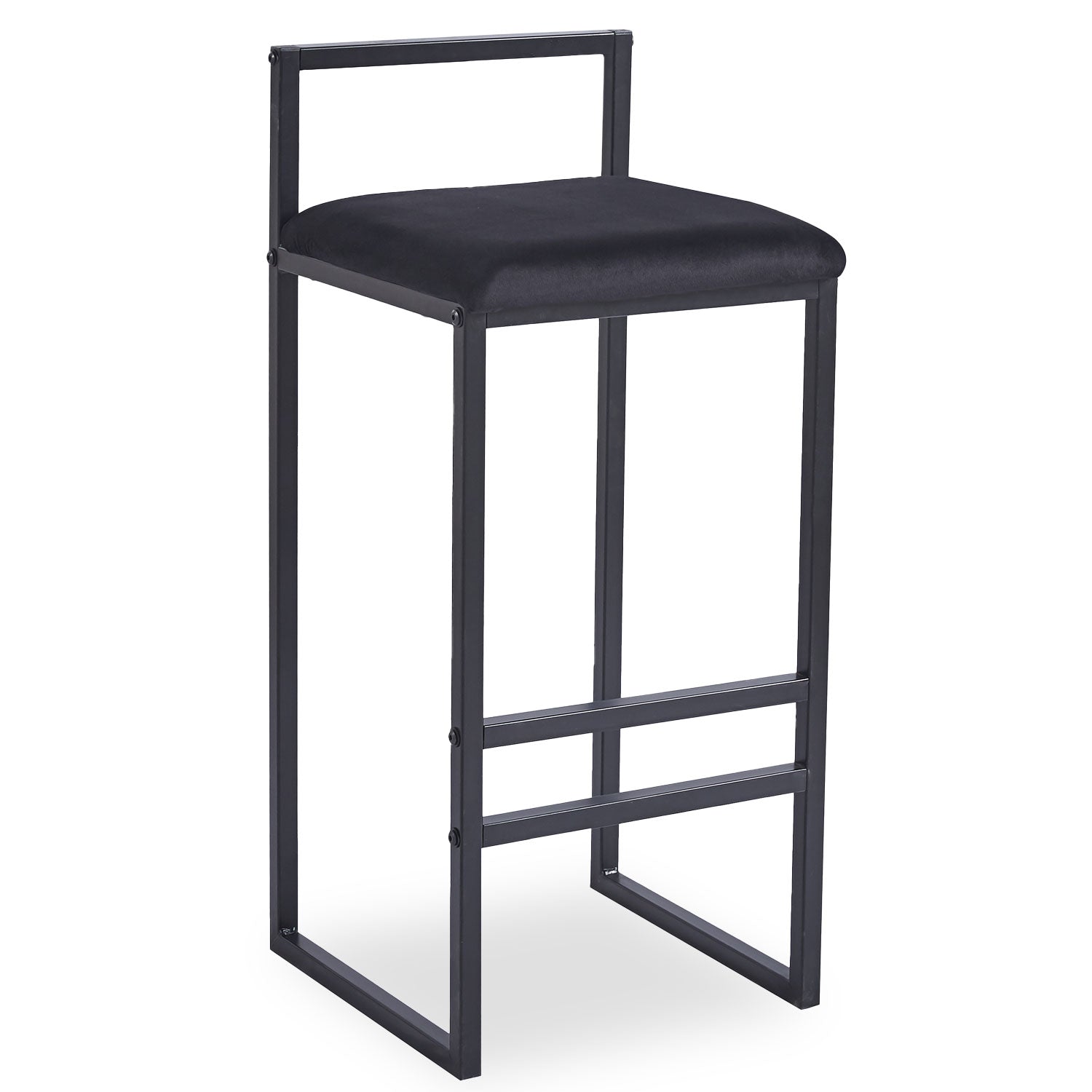 Tabouret de bar en métal Drakkar Noir et Velours Noir