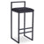 Tabouret de bar en métal noir et velours noir