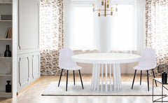Table extensible ovale Avintos M.D.F blanc