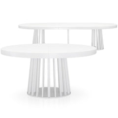 Table extensible ovale Avintos M.D.F blanc