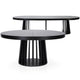 Table à rallonges noire avec pied central stable
