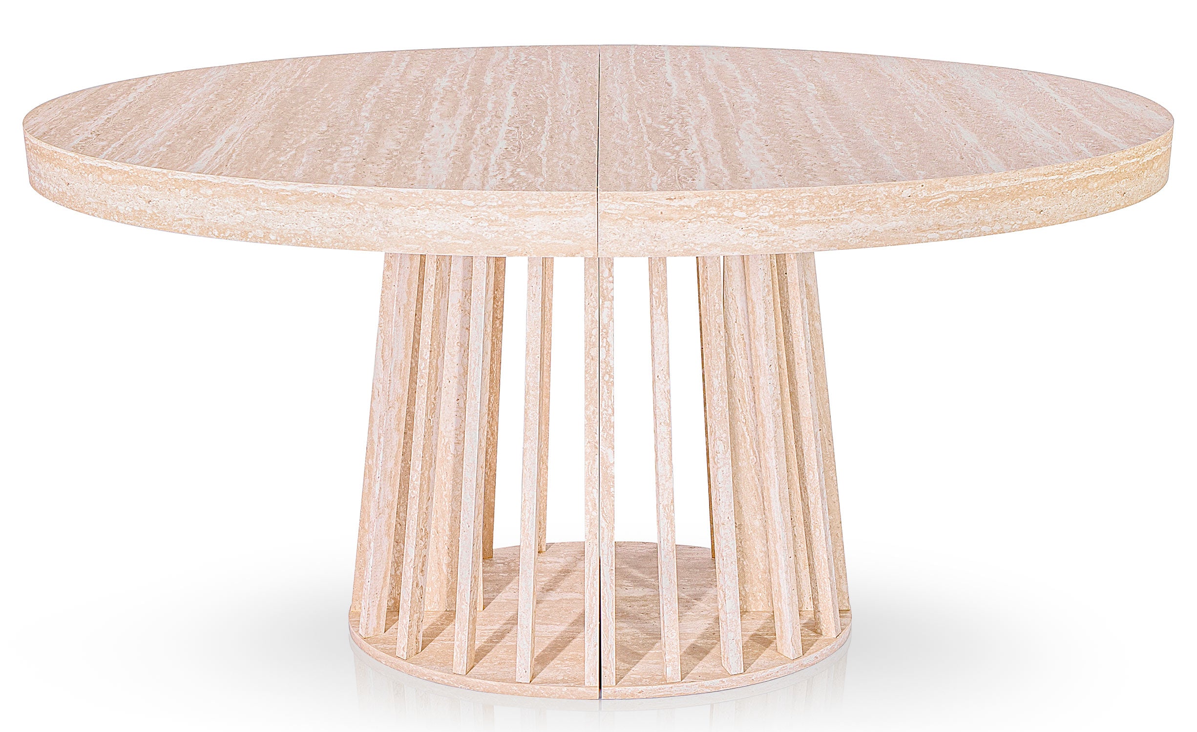 Table ovale extensible 150-300cm Eliza Effet Travertin Beige
