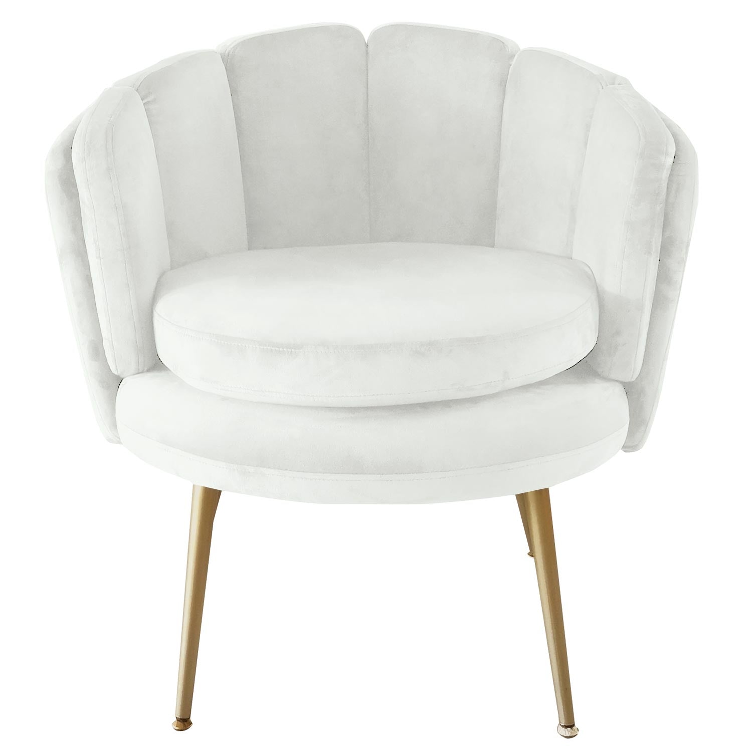 Fauteuil arrondi Brenda Velours Blanc