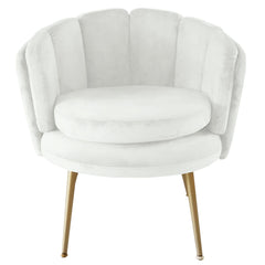 Fauteuil arrondi Brenda Velours Blanc