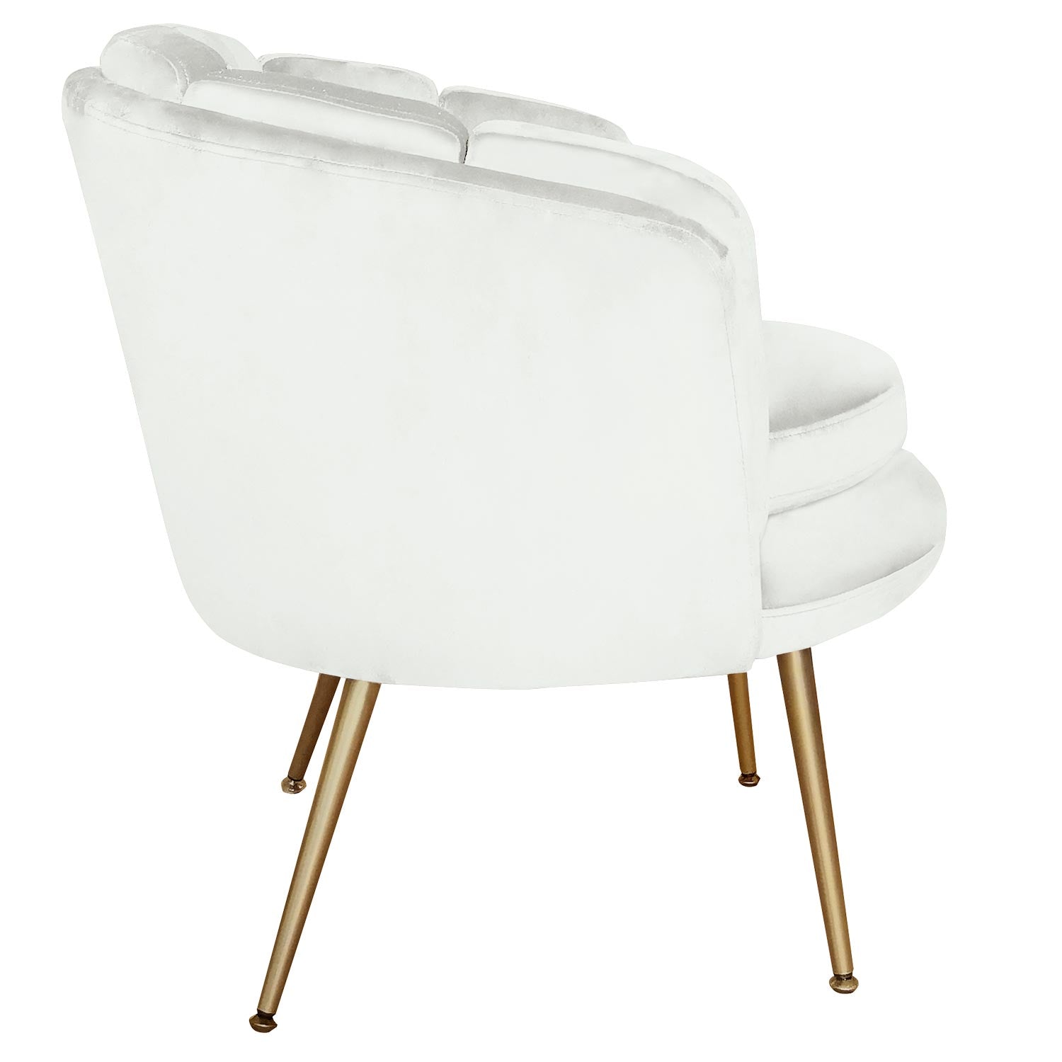 Fauteuil arrondi Brenda Velours Blanc