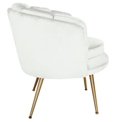 Fauteuil arrondi Brenda Velours Blanc