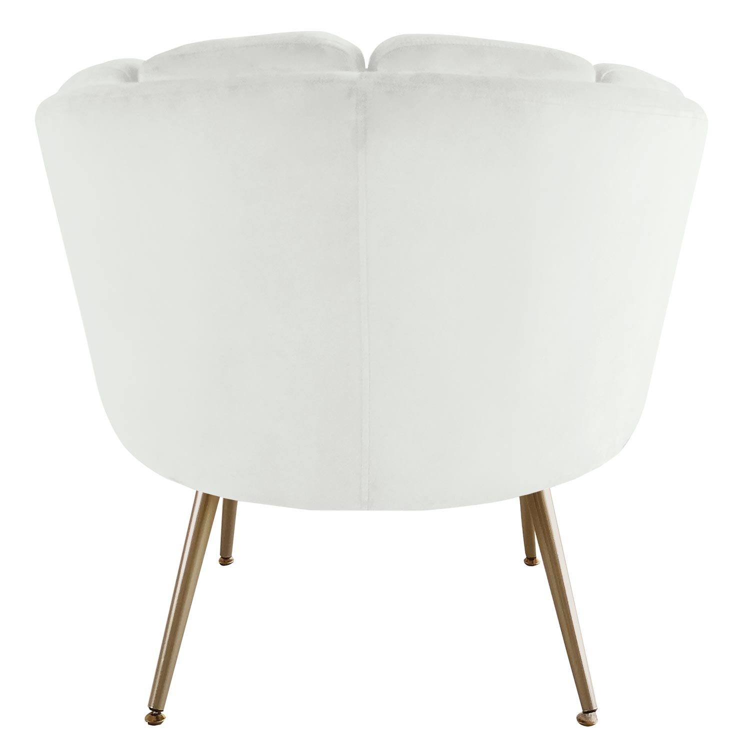 Fauteuil arrondi Brenda Velours Blanc