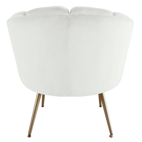 Fauteuil arrondi Brenda Velours Blanc