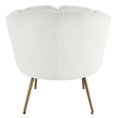 Fauteuil arrondi Brenda Velours Blanc
