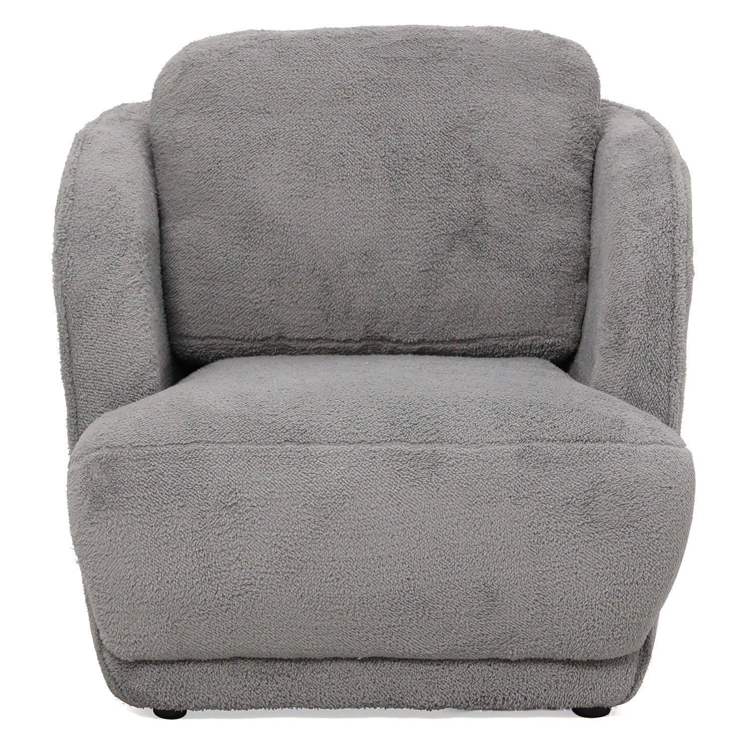 Fauteuil cosy Furdol Tissu Effet peau de mouton Gris