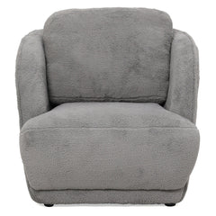 Fauteuil cosy Furdol Tissu Effet peau de mouton Gris