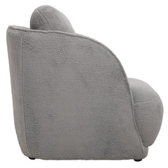 Fauteuil cosy Furdol Tissu Effet peau de mouton Gris