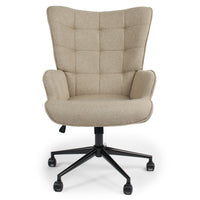 Fauteuil de bureau à dossier haut Beaso tissu taupe clair