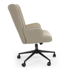 Fauteuil de bureau à dossier haut Beaso tissu taupe clair